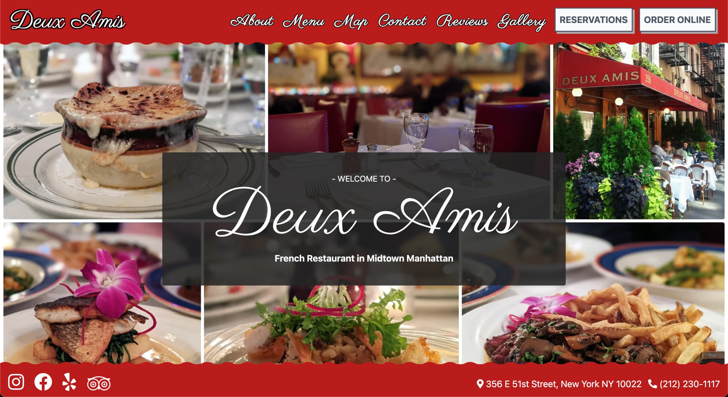 Duex Amis Restaurant website preview