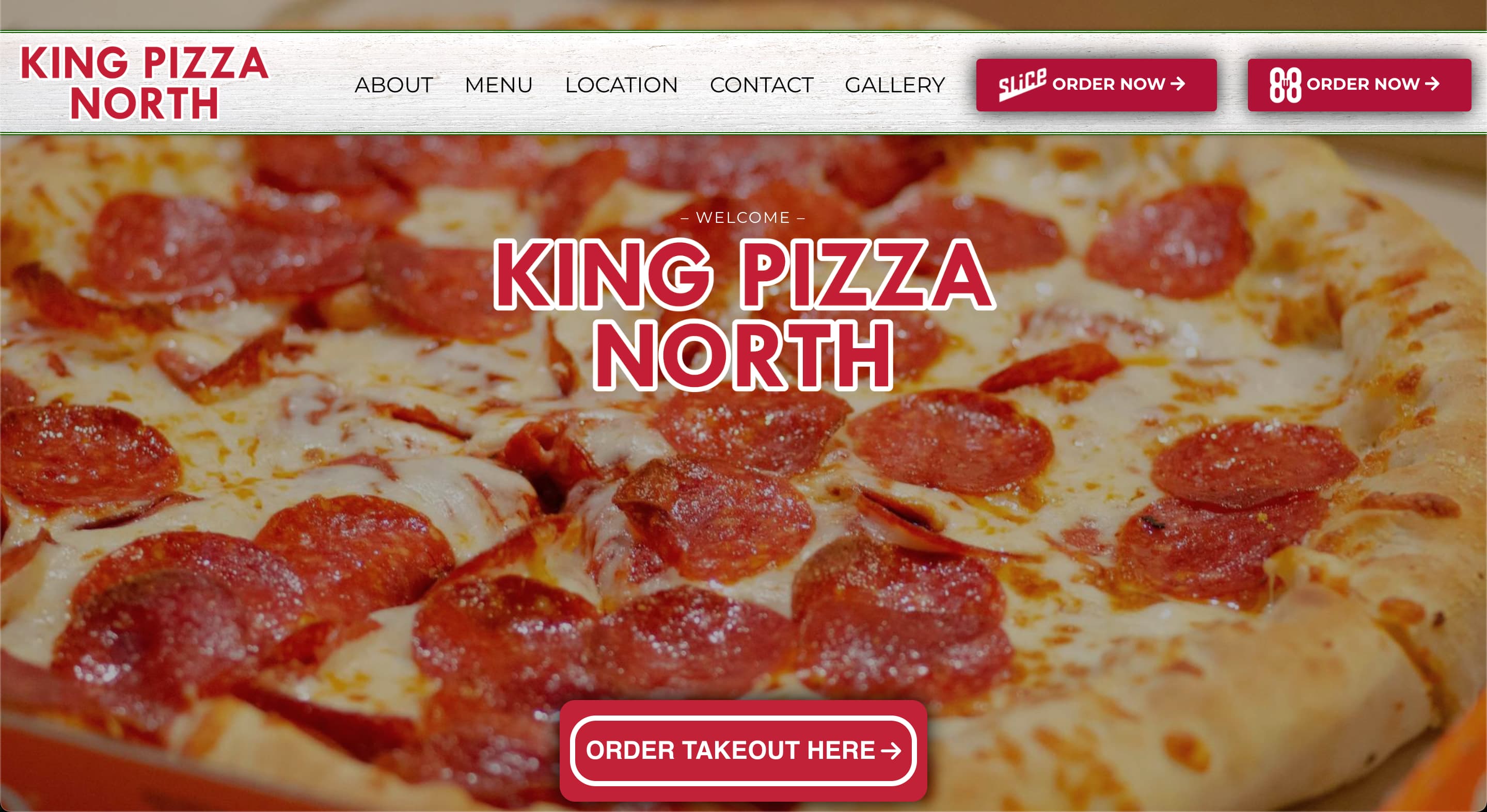 King North Pizza website preview
